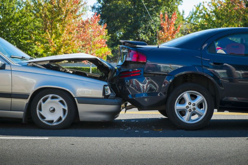 Car seat being inspected after vehicle accident