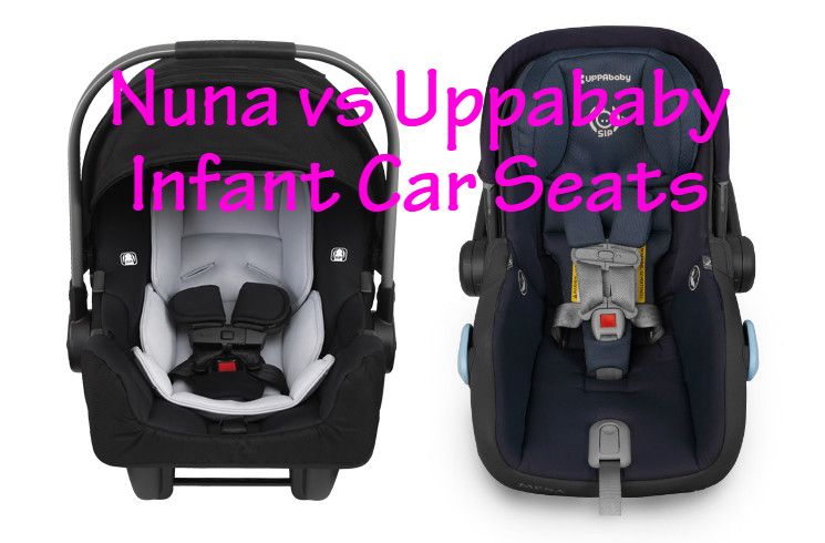 Nuna PIPA and UPPAbaby Mesa infant car seats side by side
