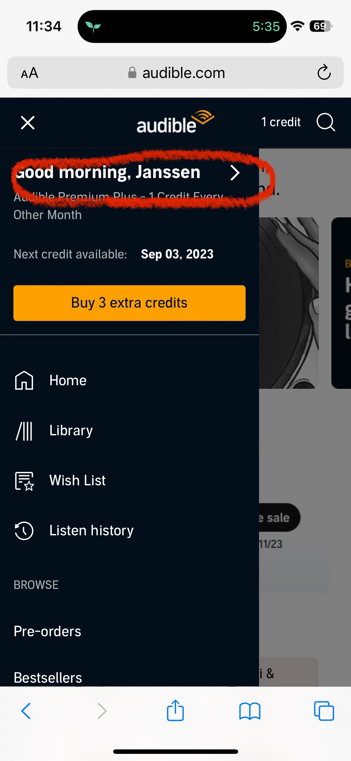 Audible audiobook app
