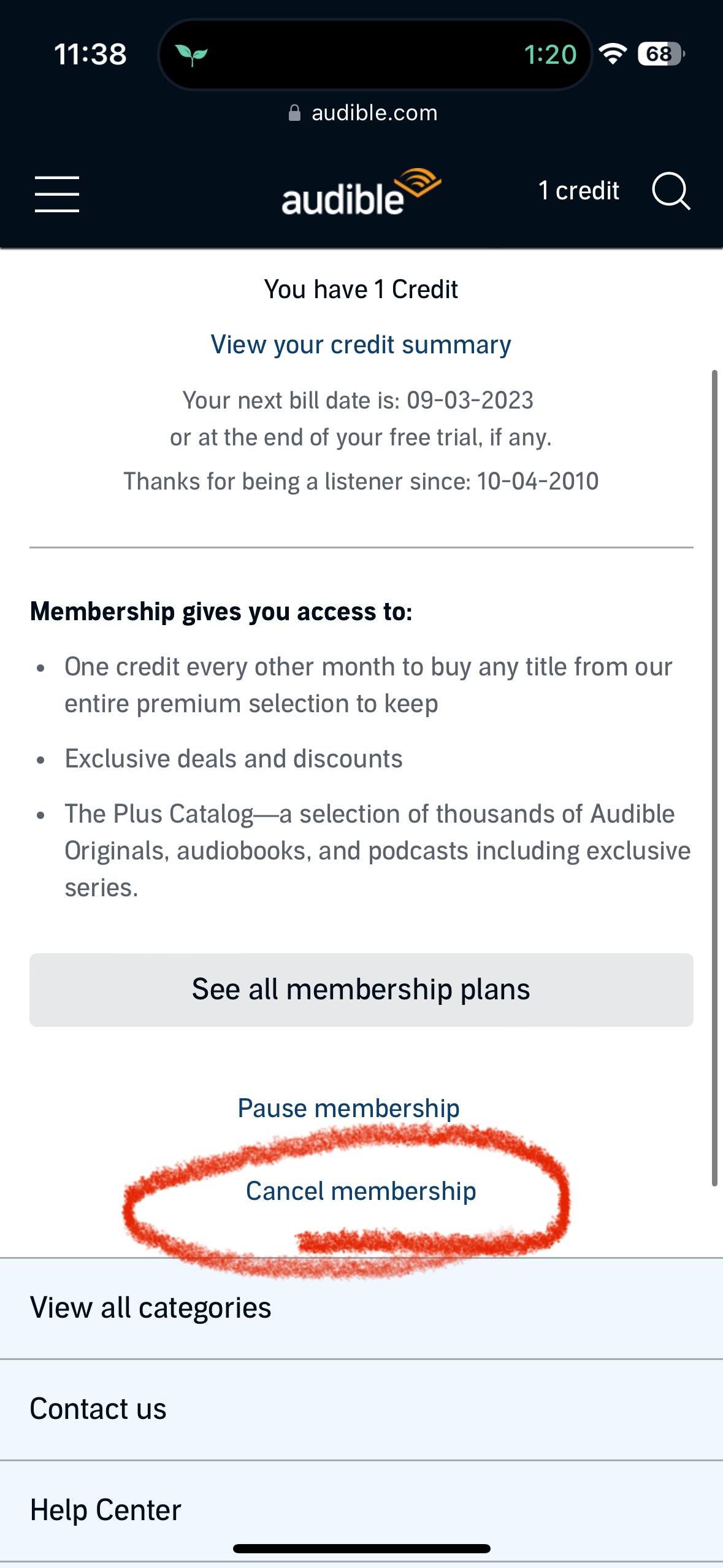 Audible audiobook app