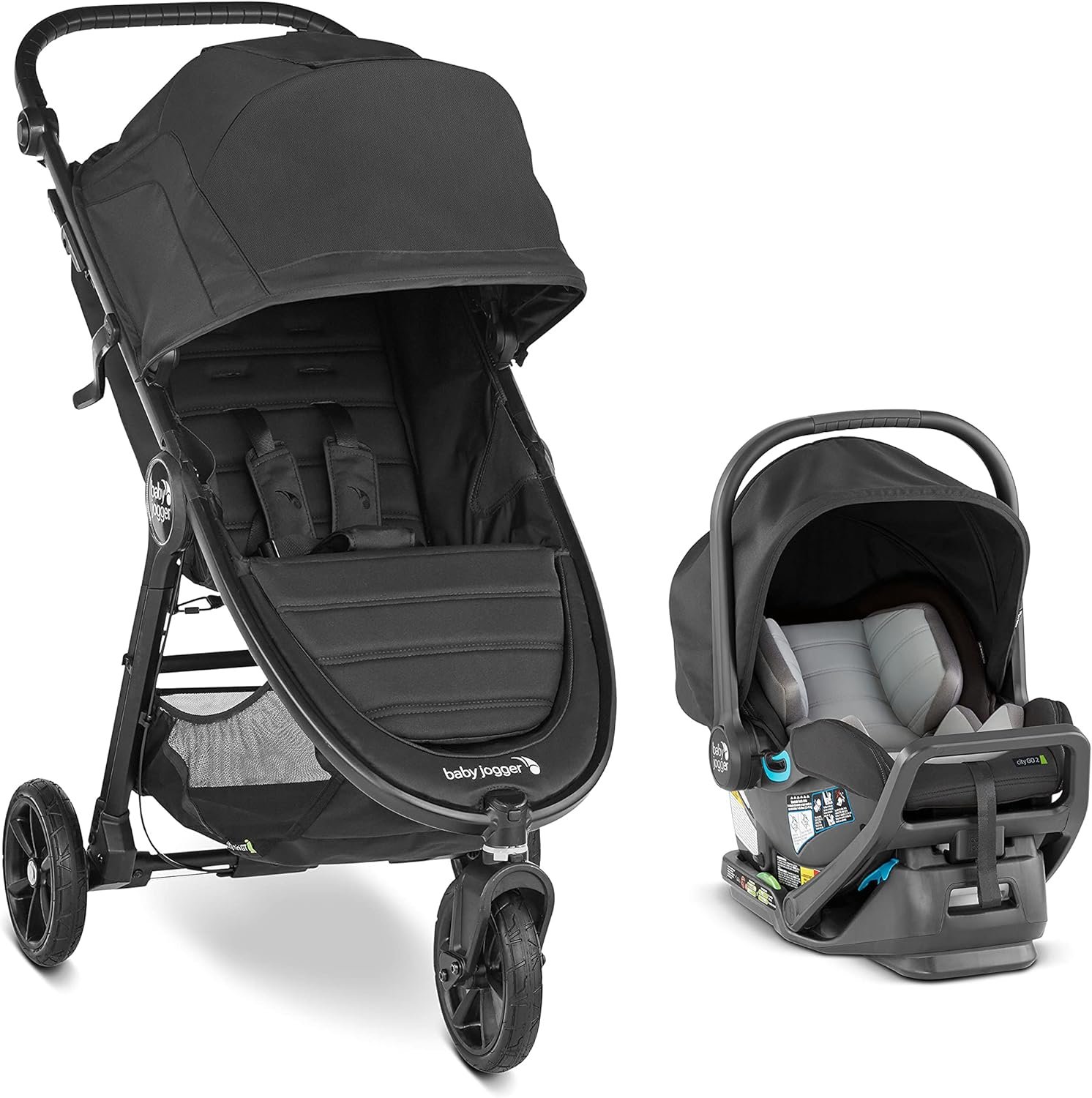 Baby Jogger City Mini GT2 with City Go car seat in black