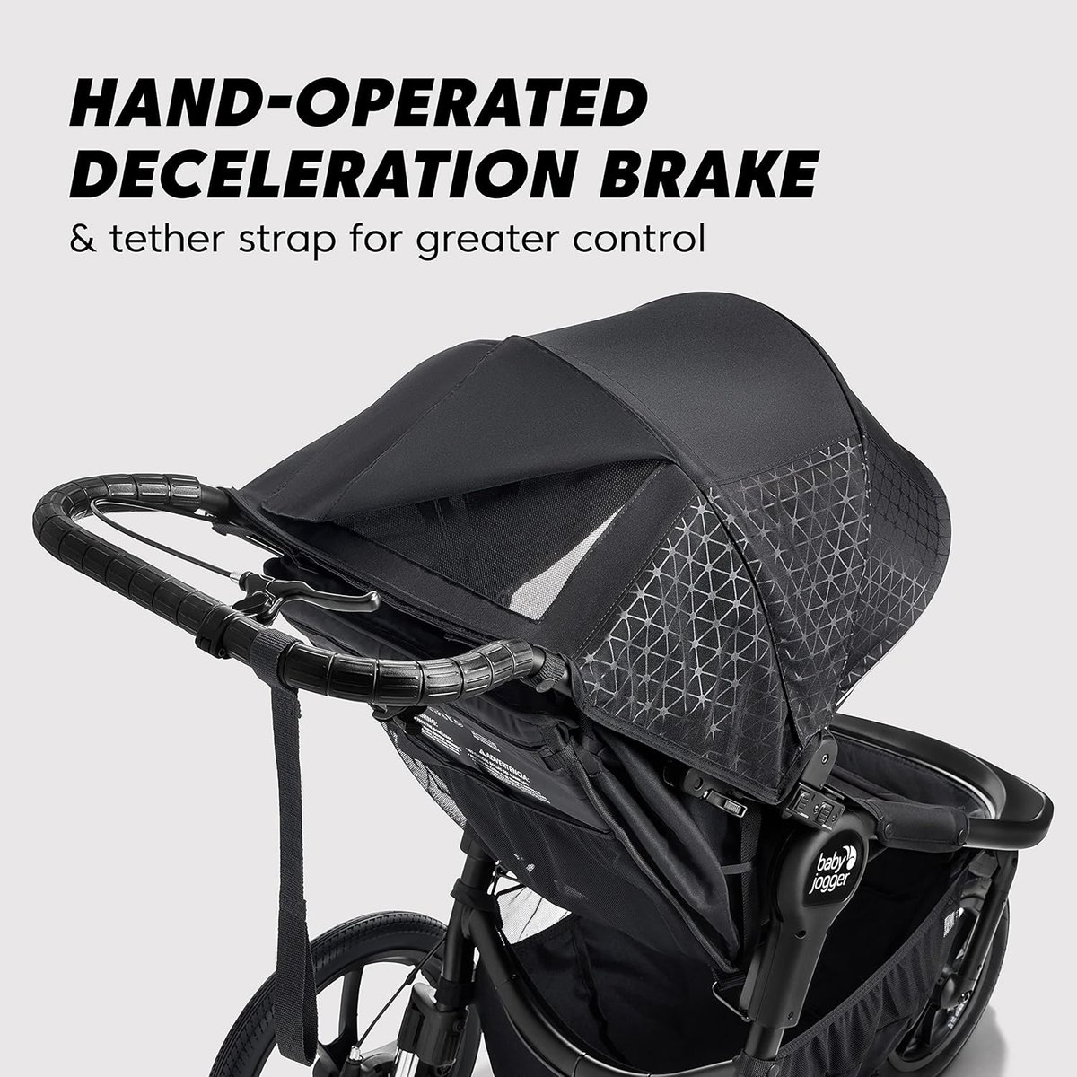 Baby Jogger Summit X3 jogging stroller in black and gray