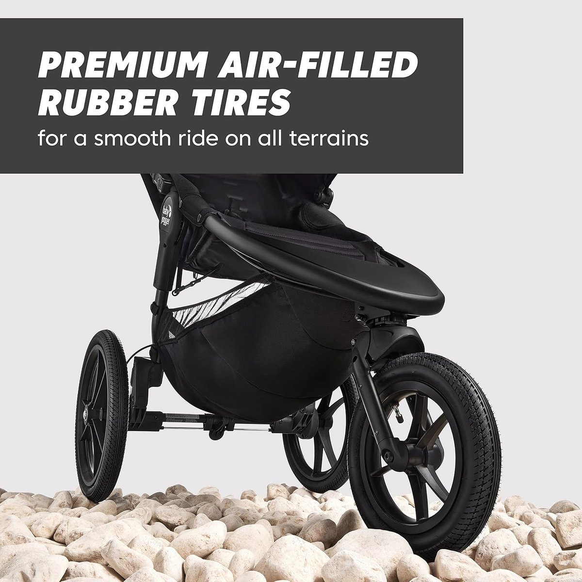 Baby Jogger Summit X3 jogging stroller in black and gray