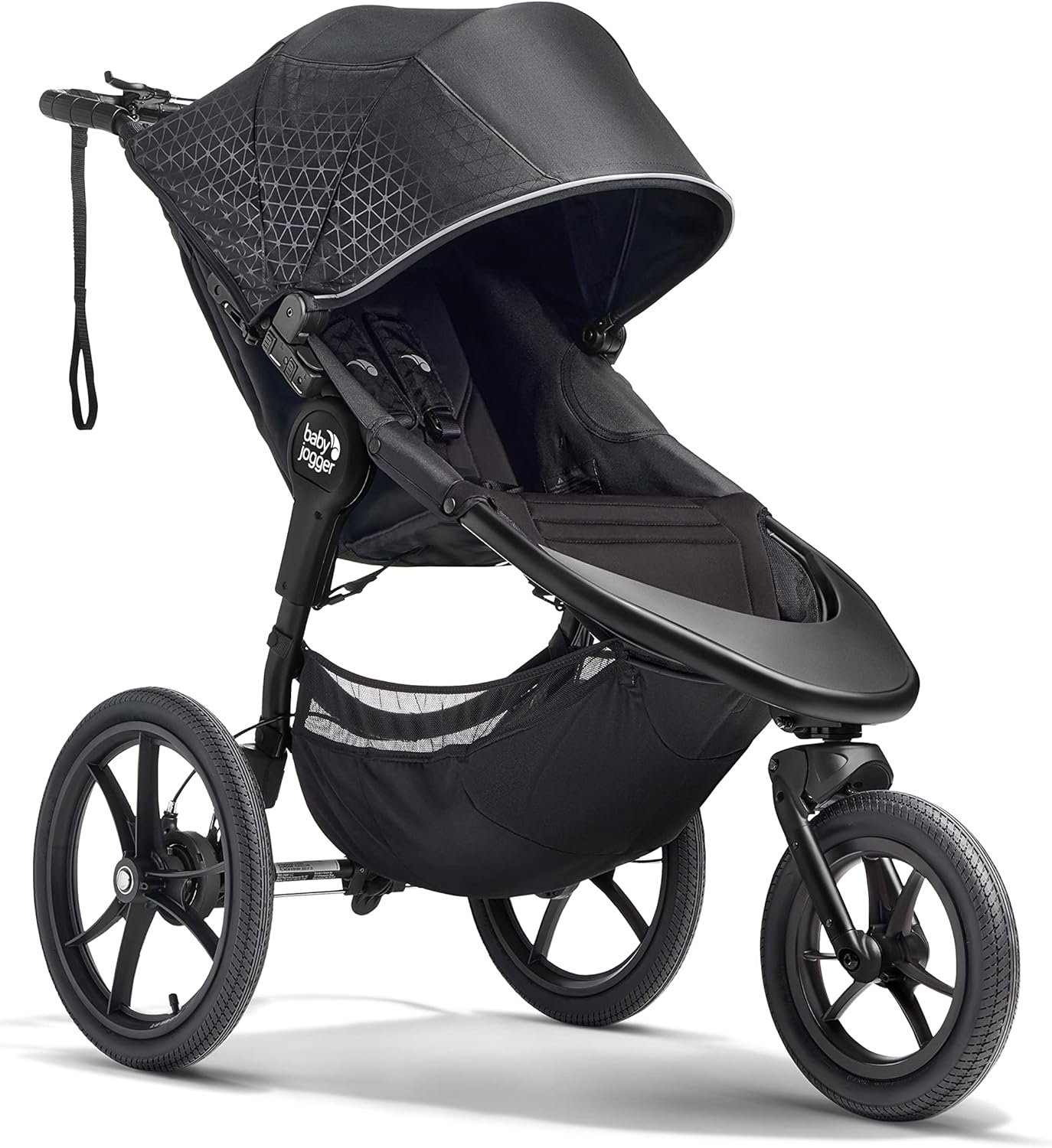 Baby Jogger Summit X3 jogging stroller in black and gray