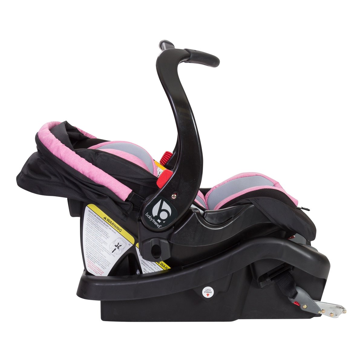 Baby Trend Secure-Lift infant car seat in Madrid Pink side view