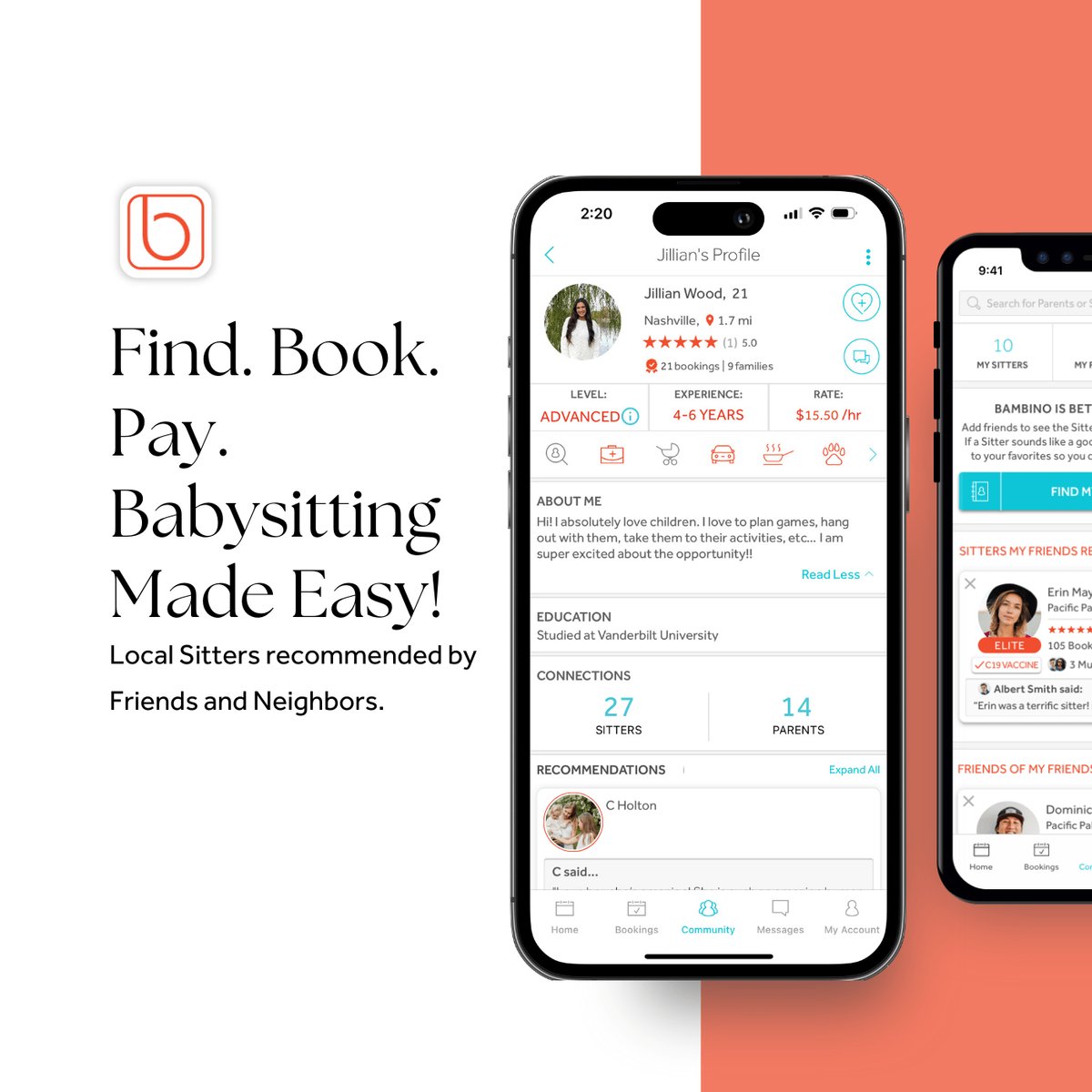 Bambino neighborhood babysitting app
