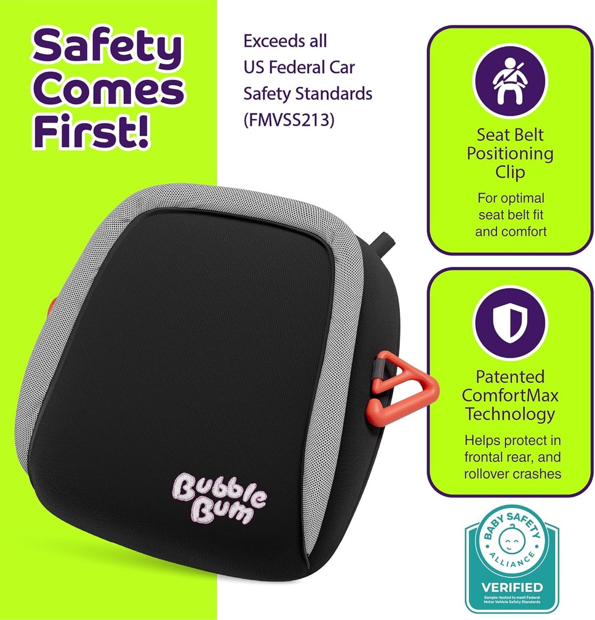 BubbleBum inflatable travel booster seat in pink