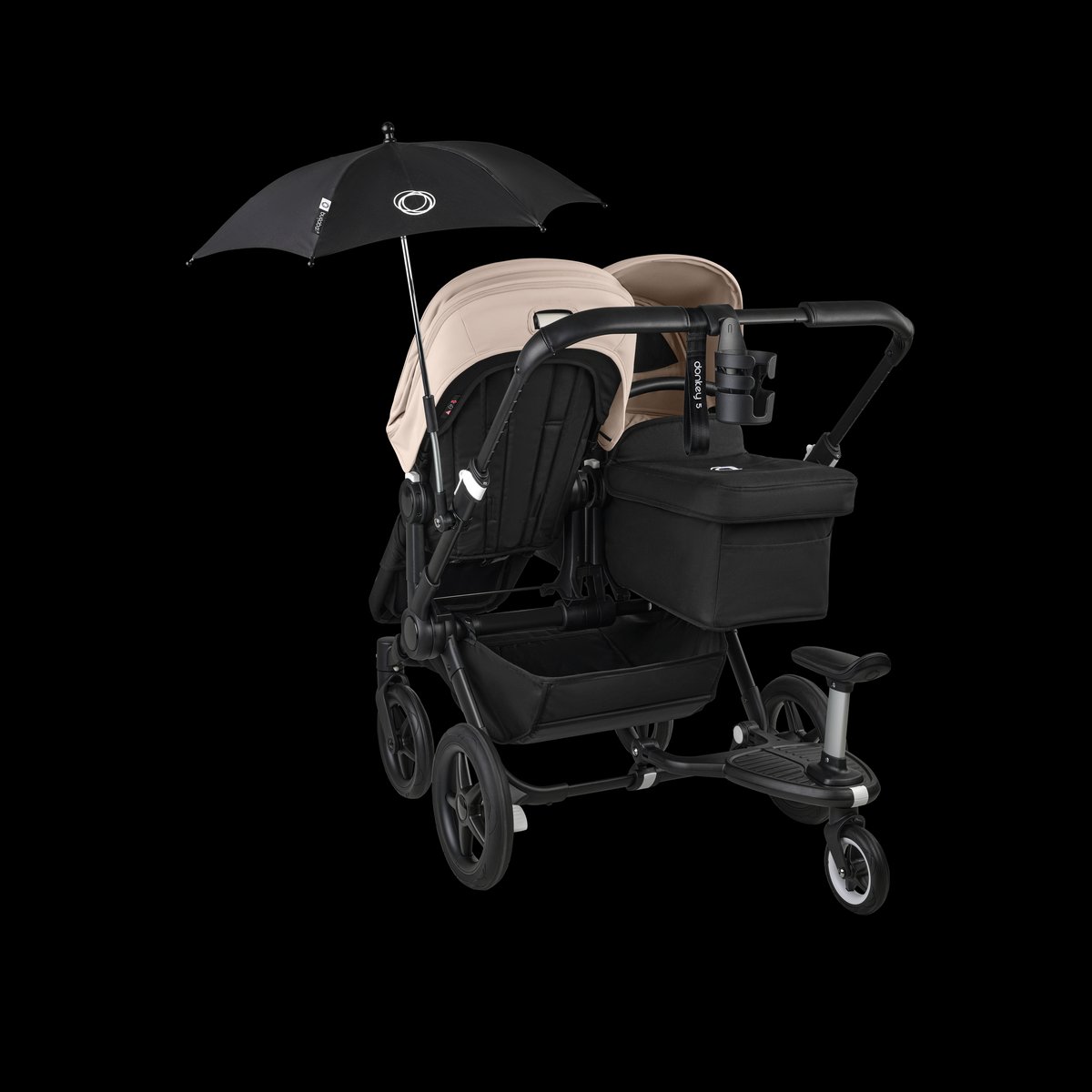 Bugaboo Donkey 5 Duo side-by-side double stroller in midnight black