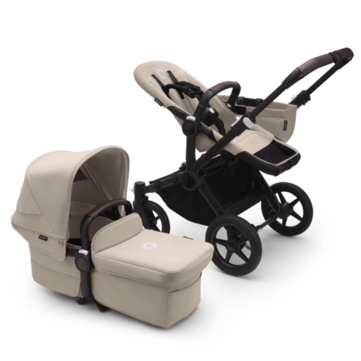 Bugaboo Donkey 5 Duo side-by-side double stroller in midnight black