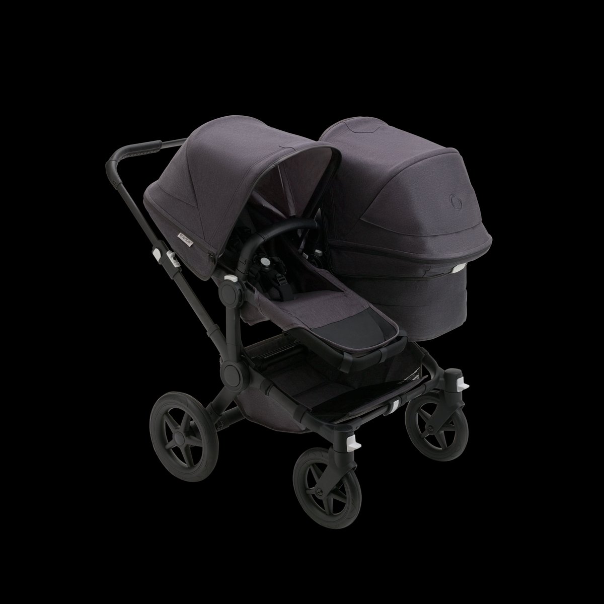 Bugaboo Donkey 5 Duo side-by-side double stroller in midnight black