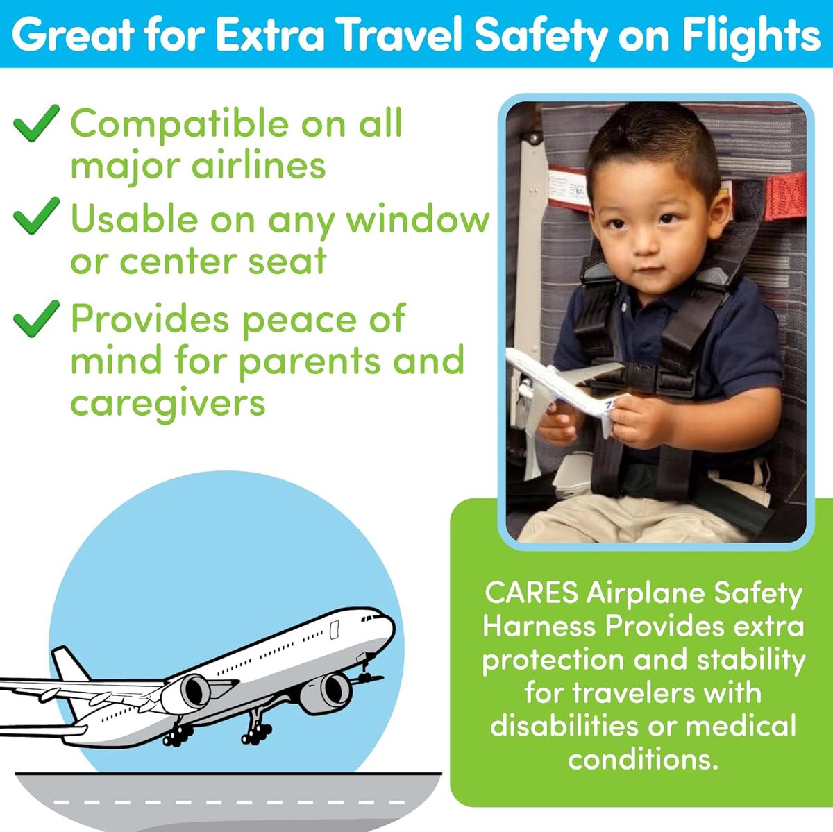 CARES airplane safety harness