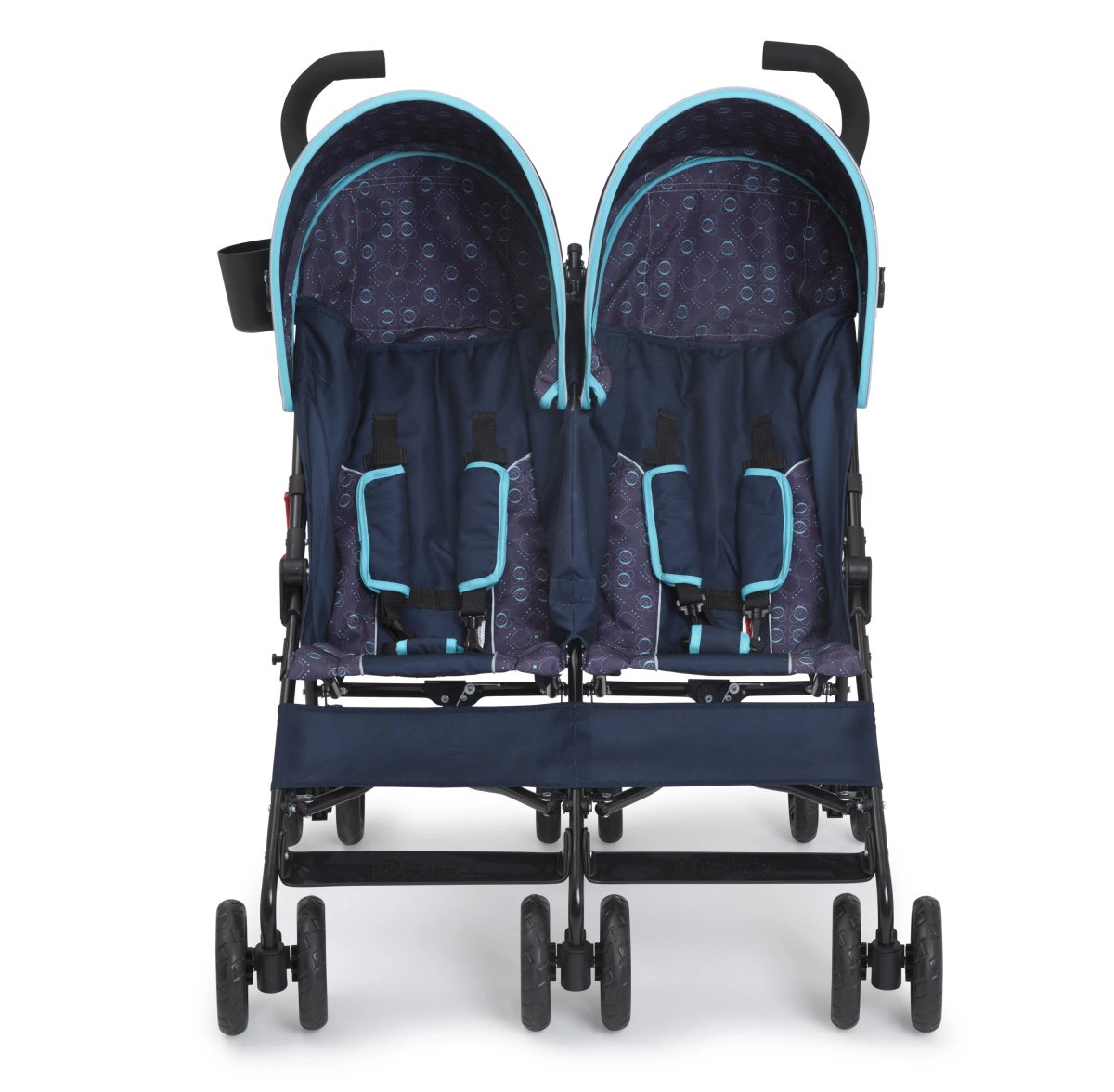 Delta Children LX side-by-side double umbrella stroller in grey