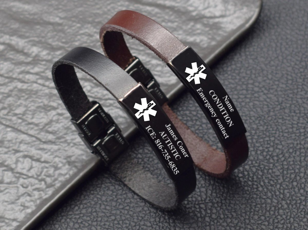 Kids silicone emergency contact bracelet