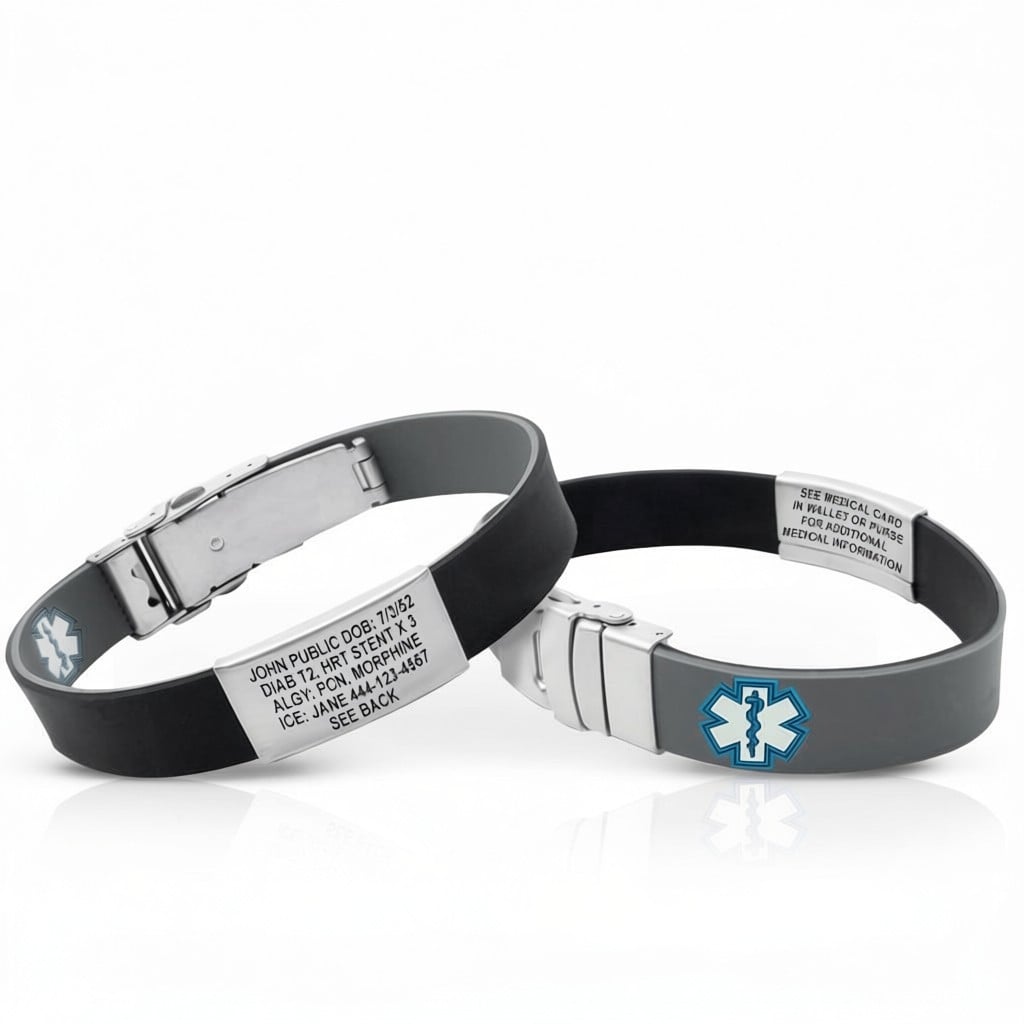 Kids silicone emergency contact bracelet