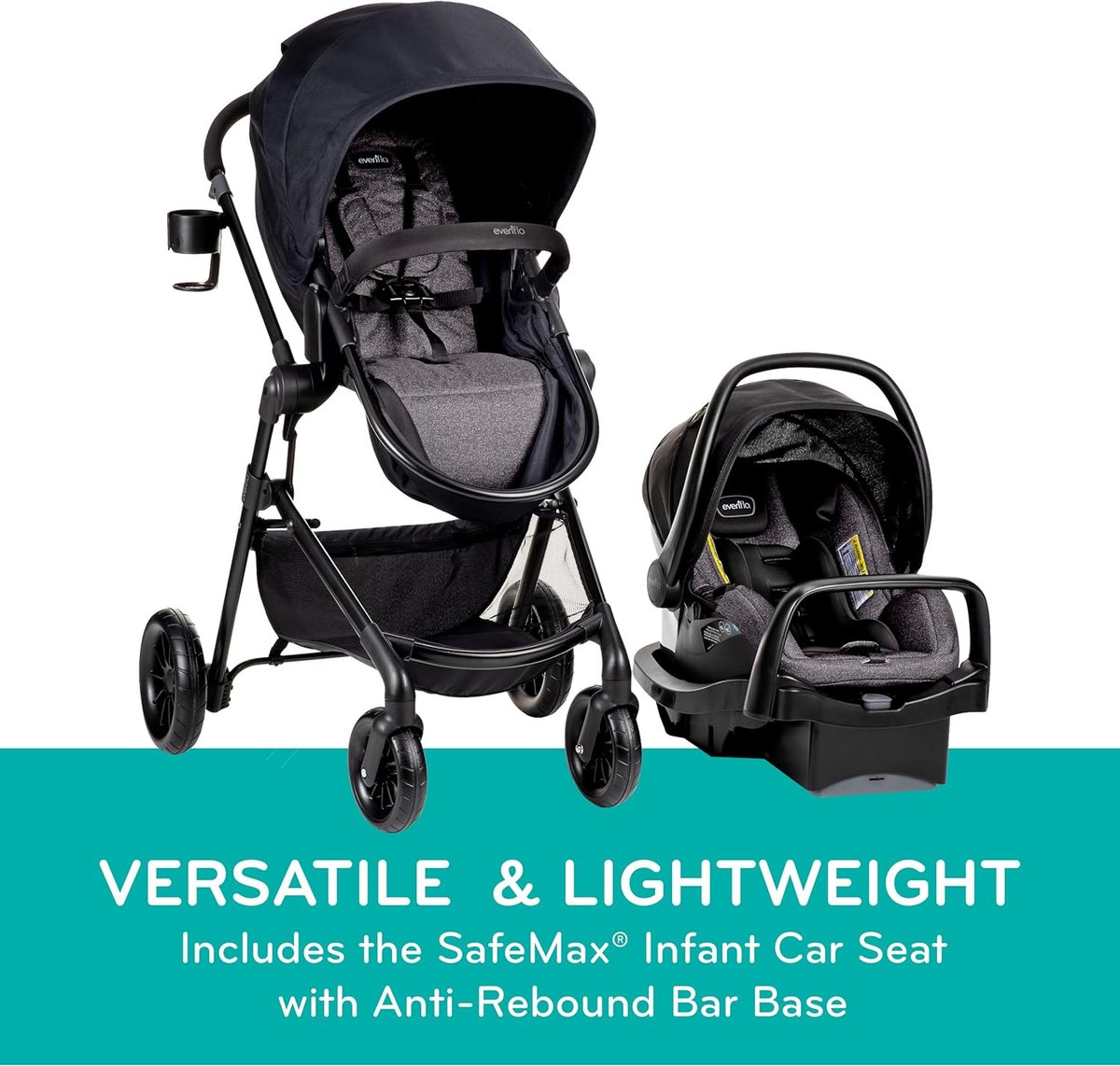 Evenflo Pivot Modular travel system with SafeMax car seat