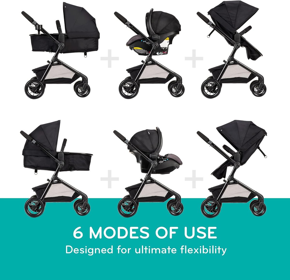 Evenflo Pivot Modular travel system with SafeMax car seat
