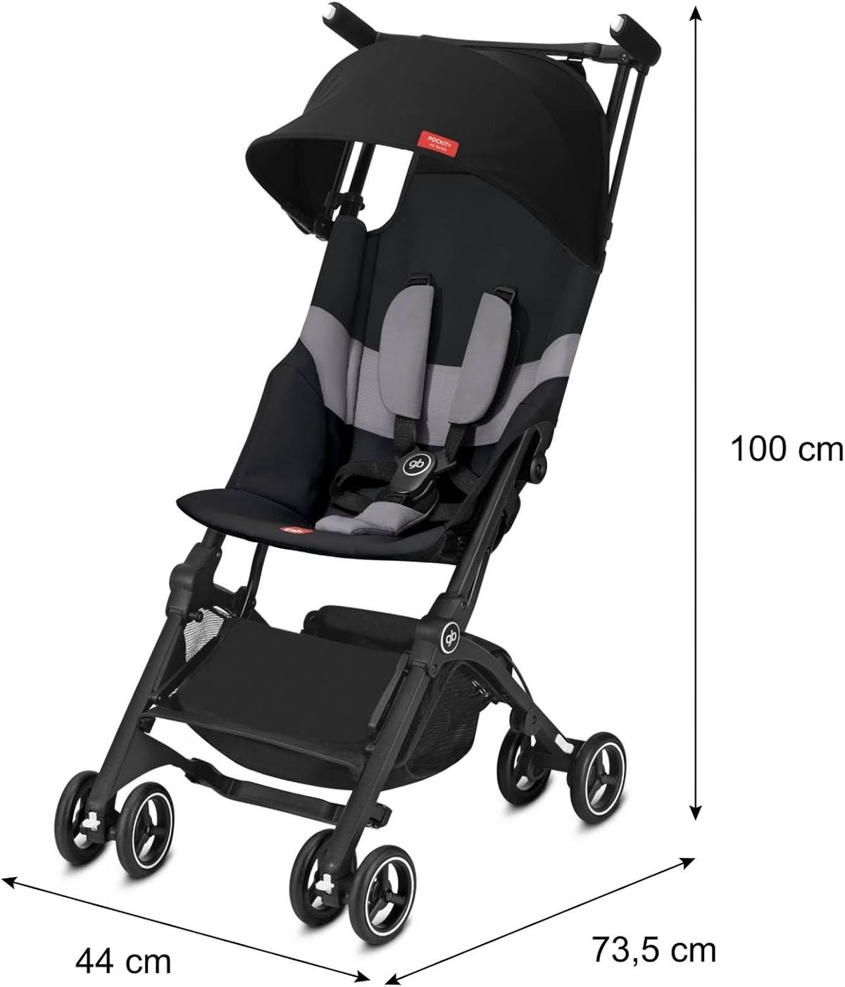 GB Pockit Plus all-terrain ultra compact stroller in Night Blue
