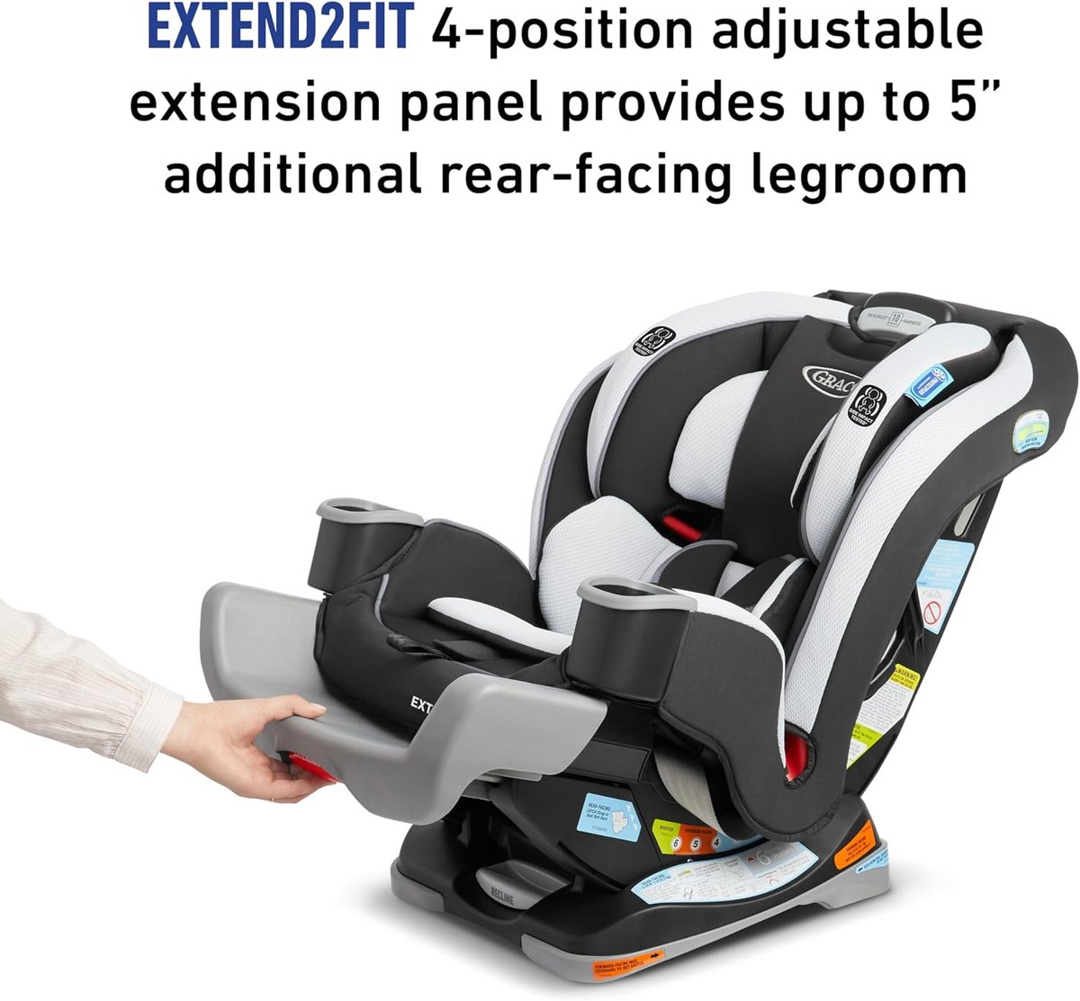 Graco Extend2Fit 3-in-1 convertible car seat in Gotham black