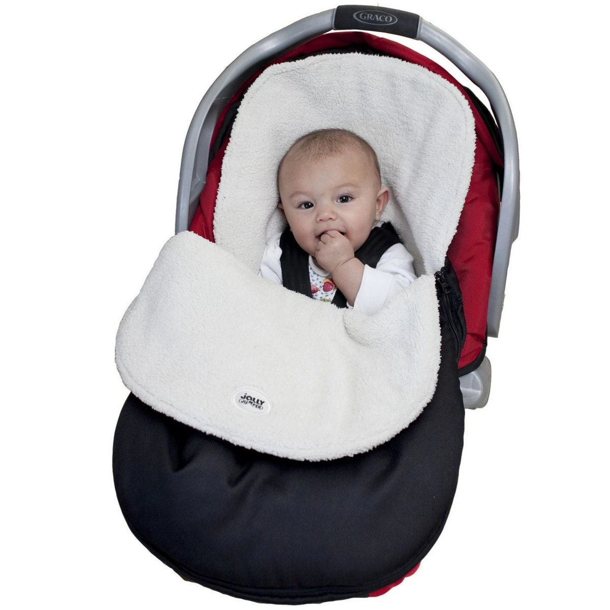 Jolly Jumper Arctic Sneak-a-Peek car seat cover in black