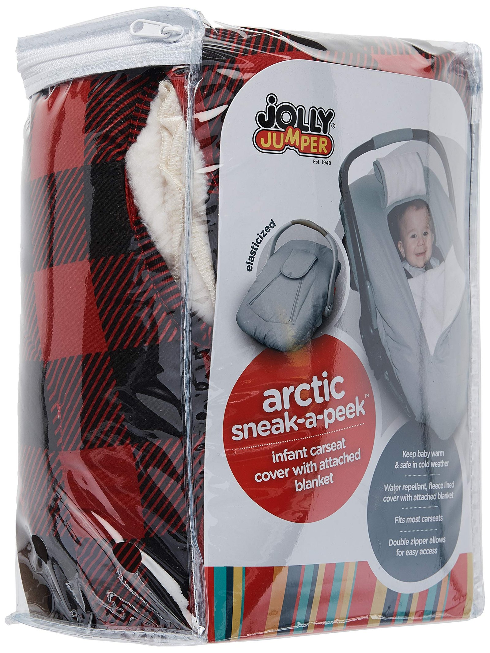 Jolly Jumper Arctic Sneak-a-Peek car seat cover in black