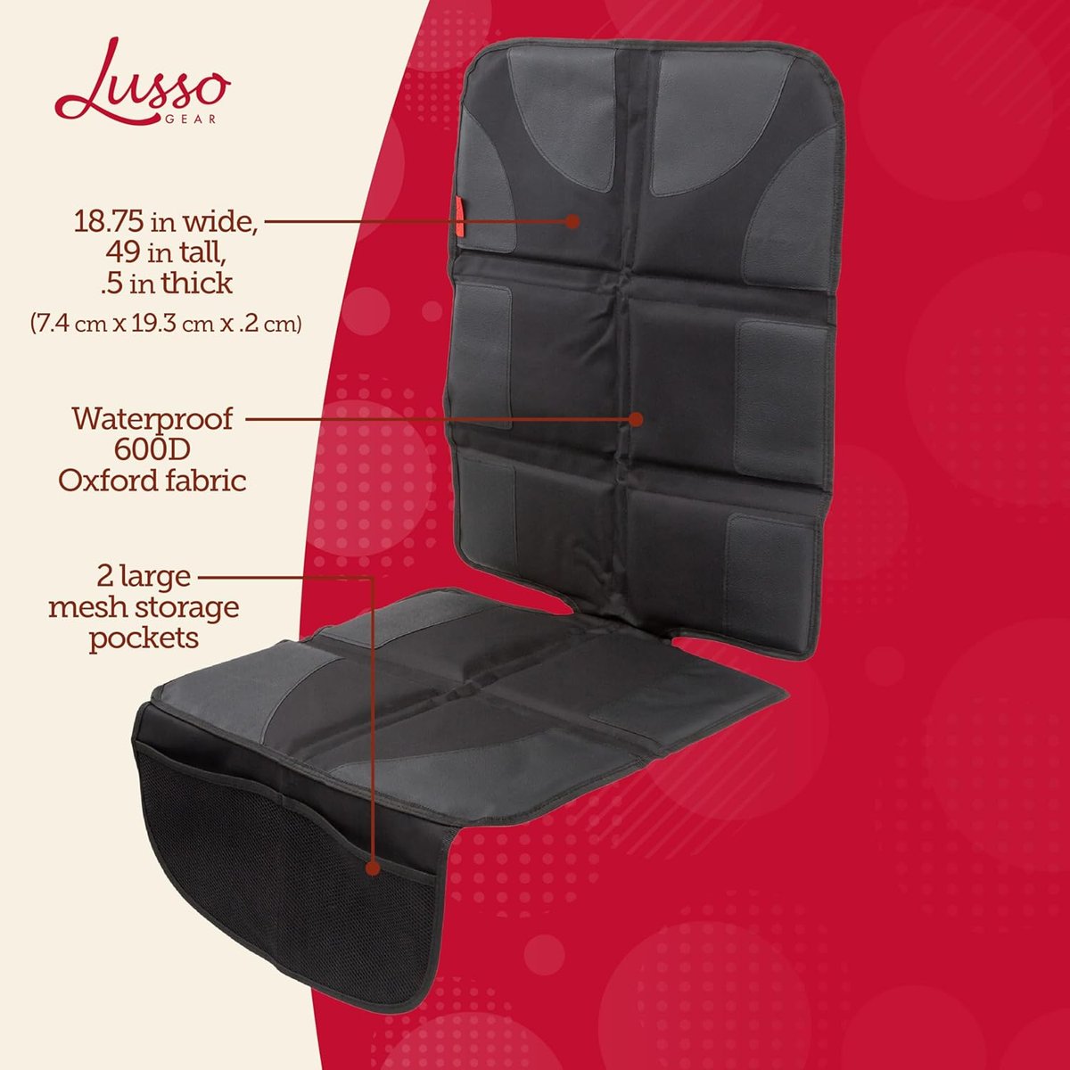 Lusso Gear premium car seat protector with thick padding