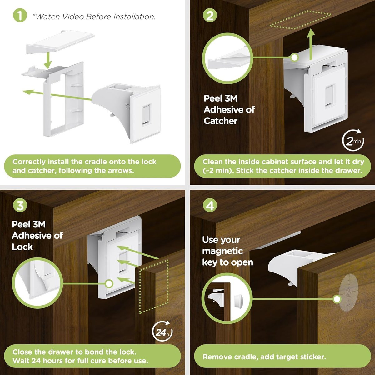 Magnetic cabinet and drawer locks