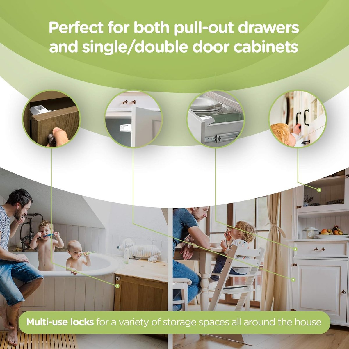 Magnetic cabinet and drawer locks