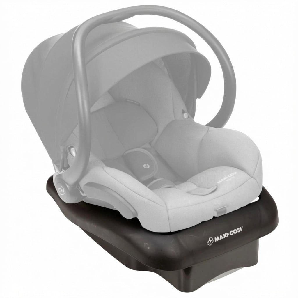 Maxi-Cosi Mico 30 infant car seat with base, showing canopy and carry handle on clean background