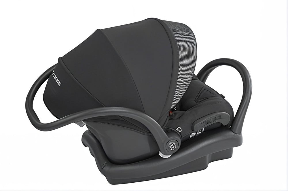 Maxi-Cosi Mico Max 30 infant car seat with canopy and carry handle on base