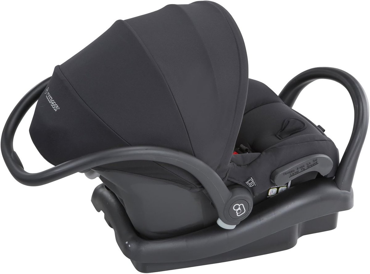 Maxi-Cosi Mico Max 30 infant car seat with canopy and carry handle on base