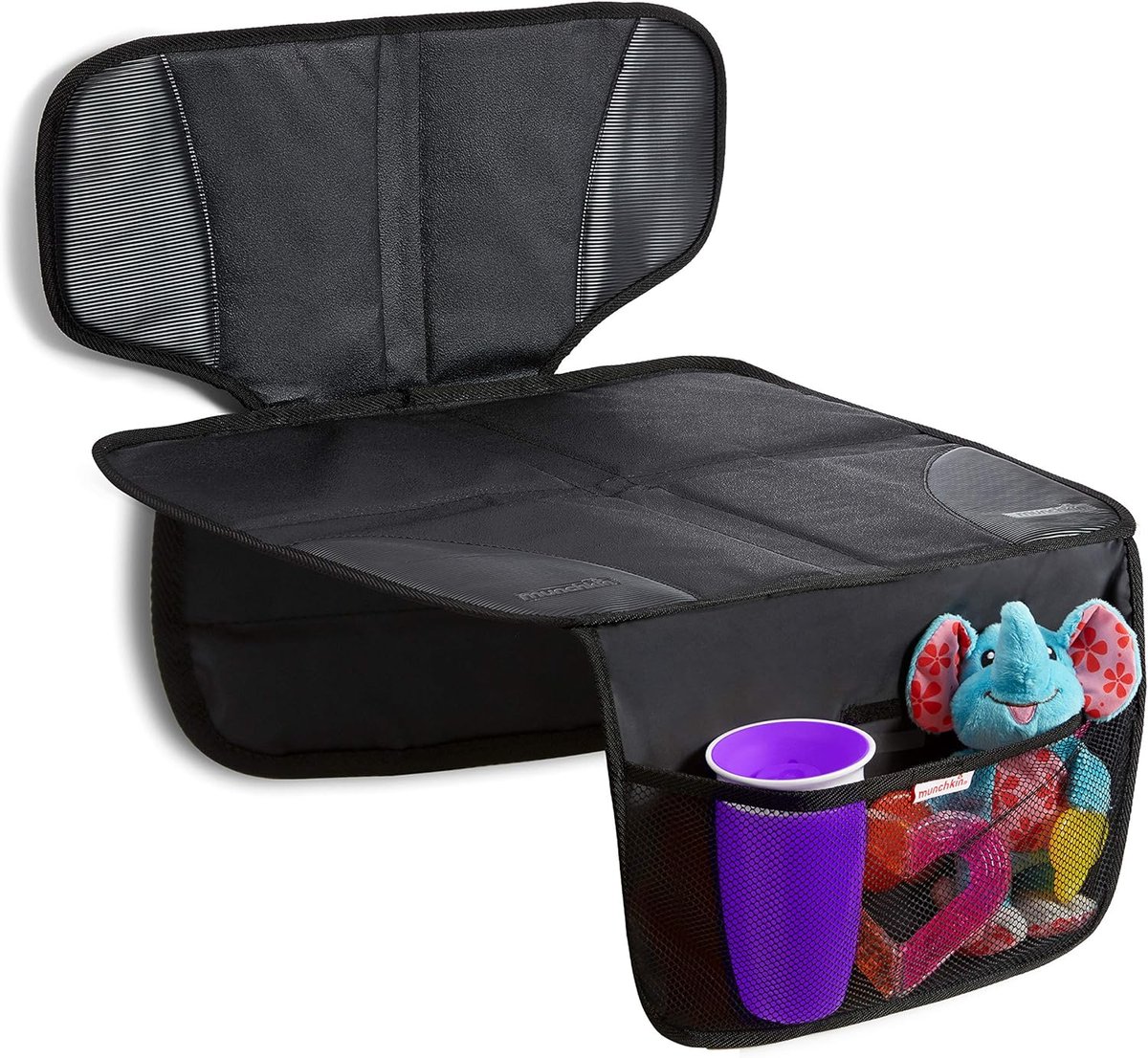 Munchkin auto seat protector with grip technology in black