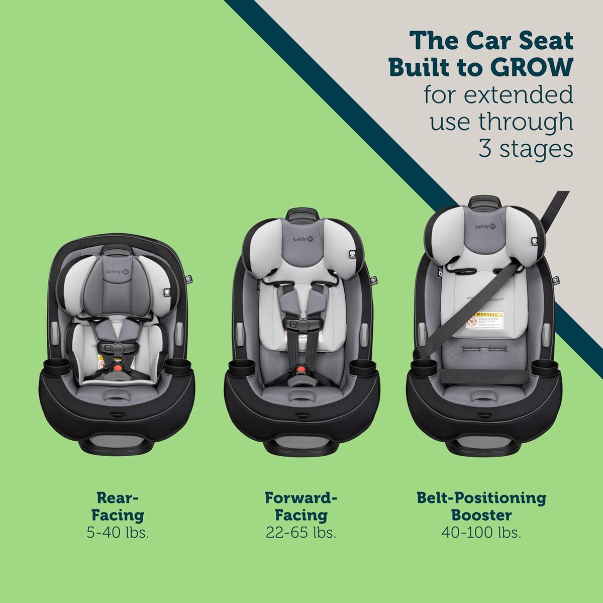 Safety 1st Grow and Go 3-in-1 convertible car seat in Carbon Ink