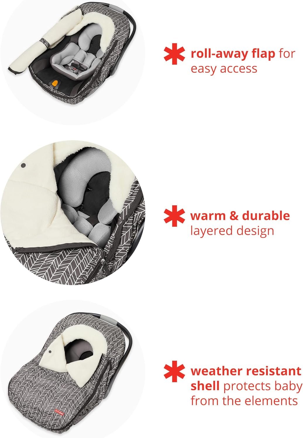 Skip Hop Stroll and Go car seat cover with zip-away front