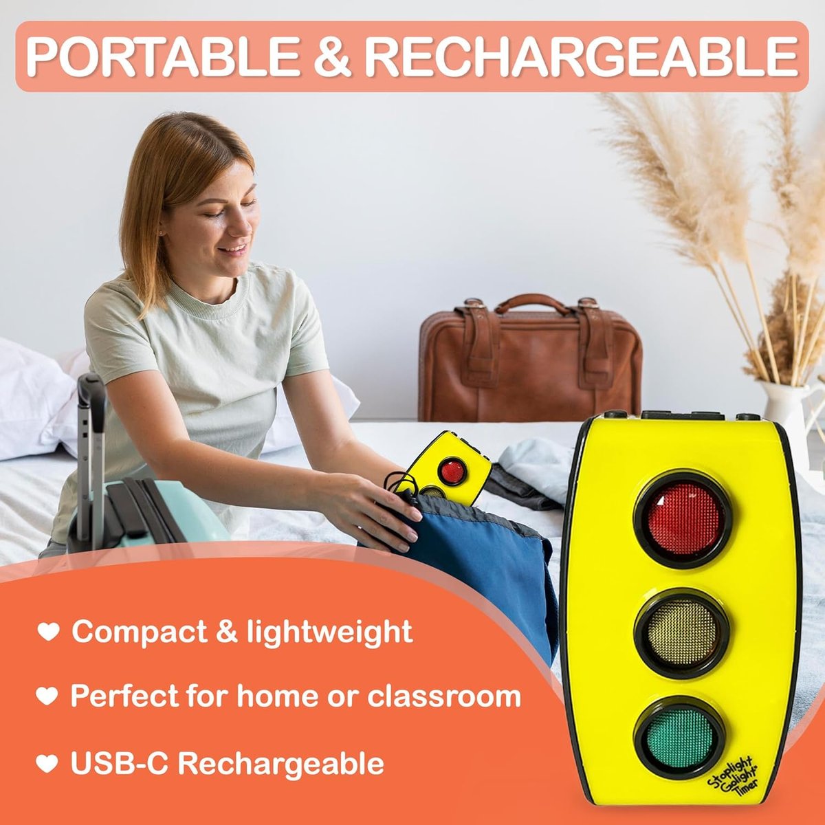 Traffic light visual timer for kids