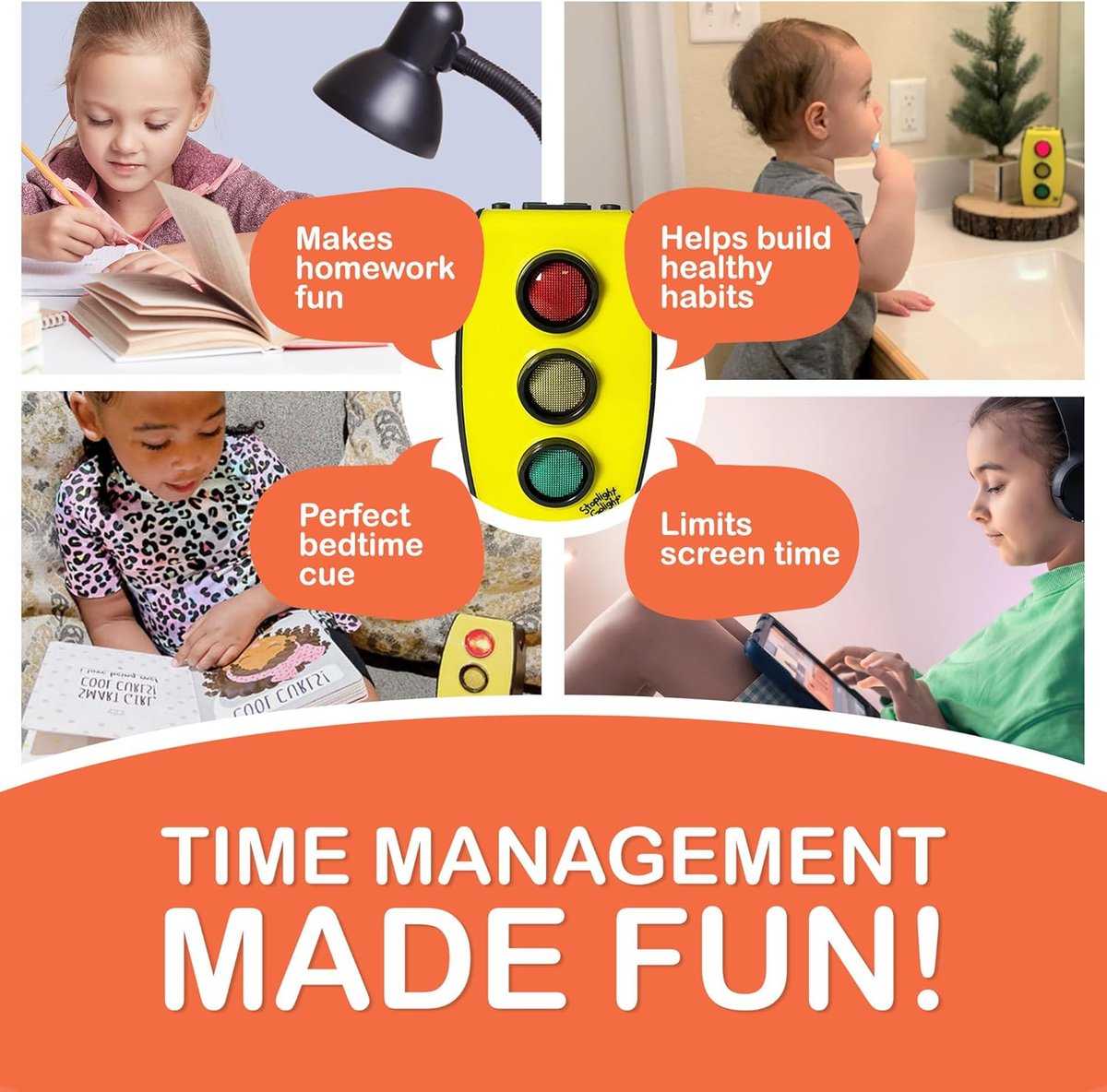 Traffic light visual timer for kids