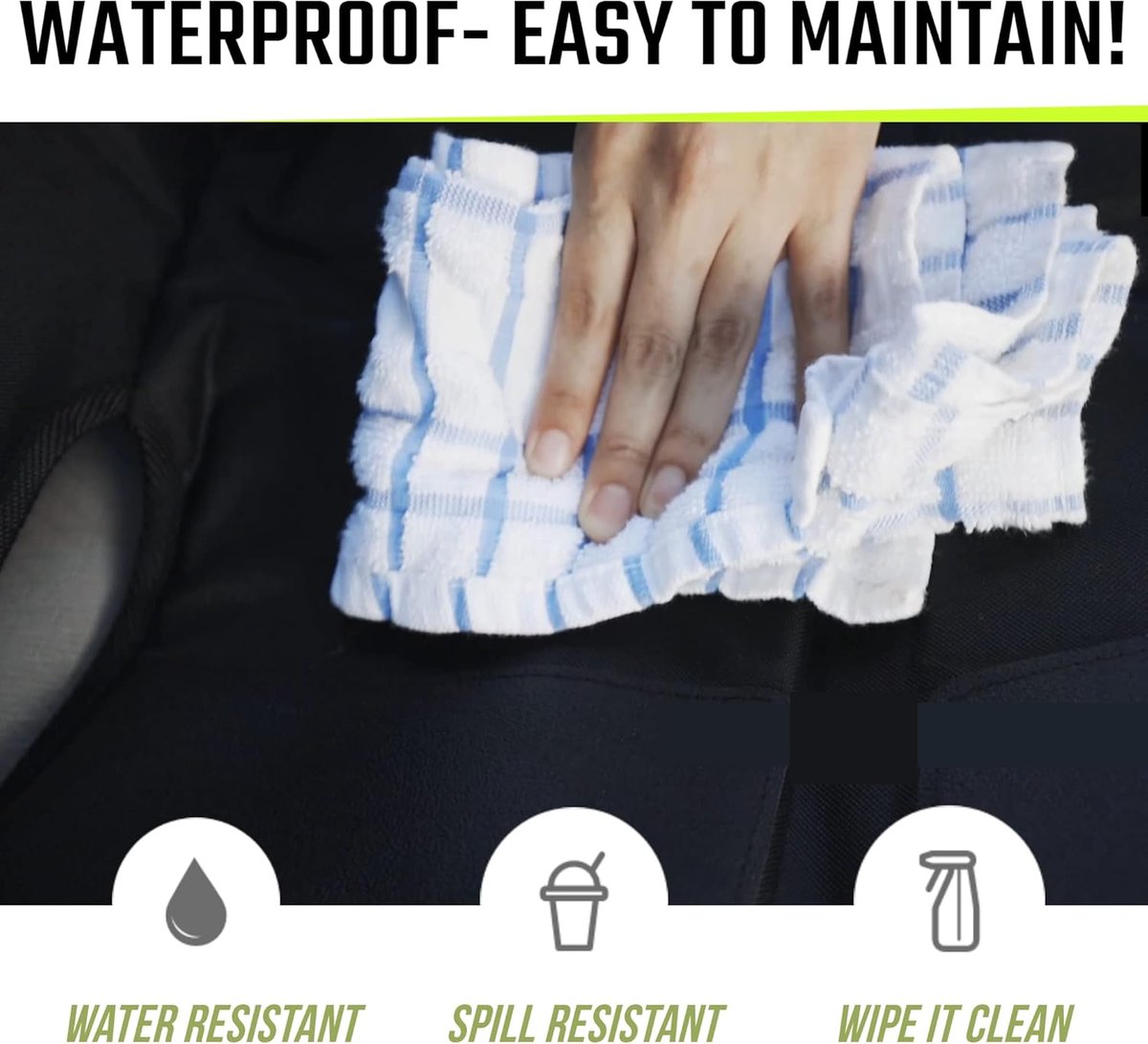 Sunferno thick padding car seat protector with organizer pockets
