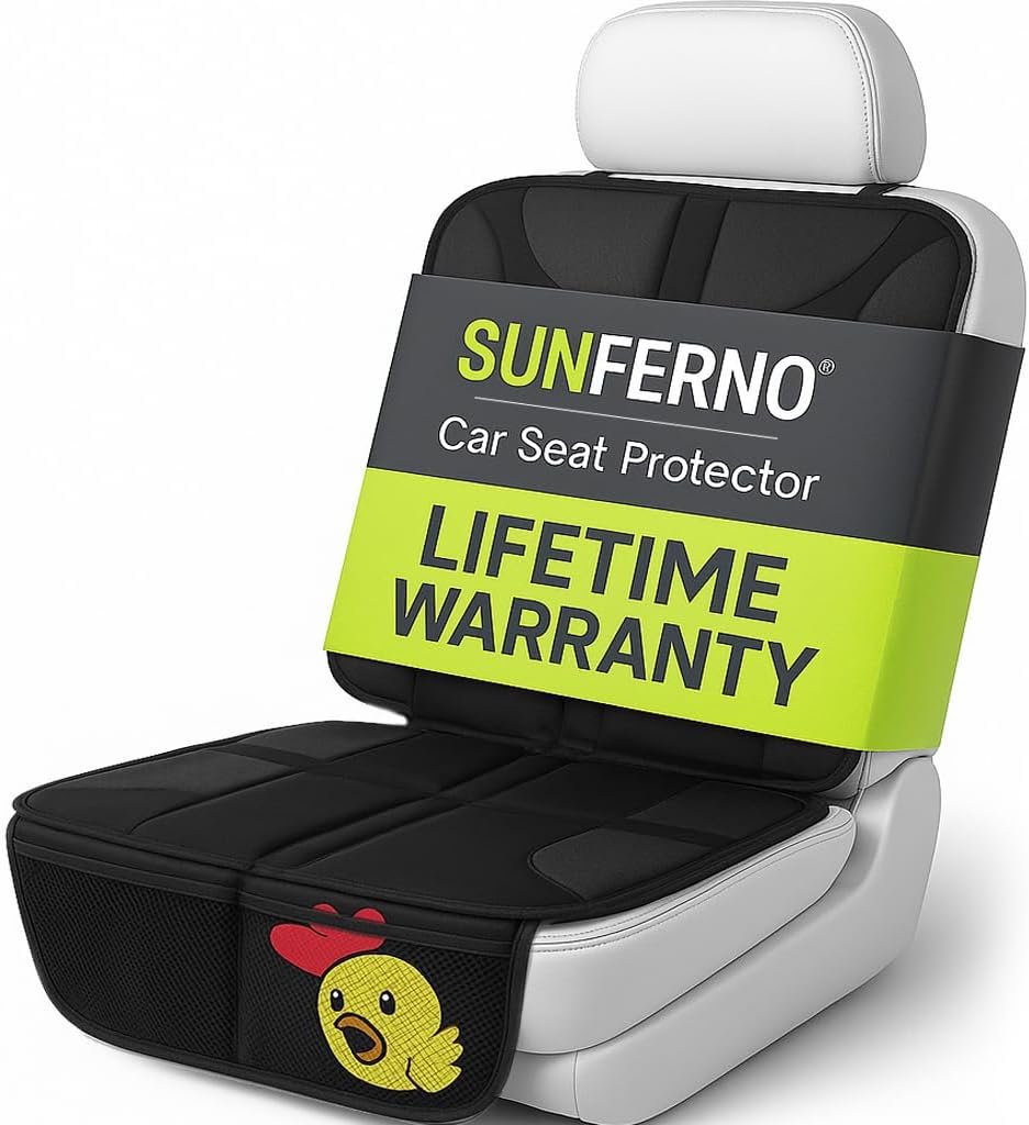 Sunferno thick padding car seat protector with organizer pockets