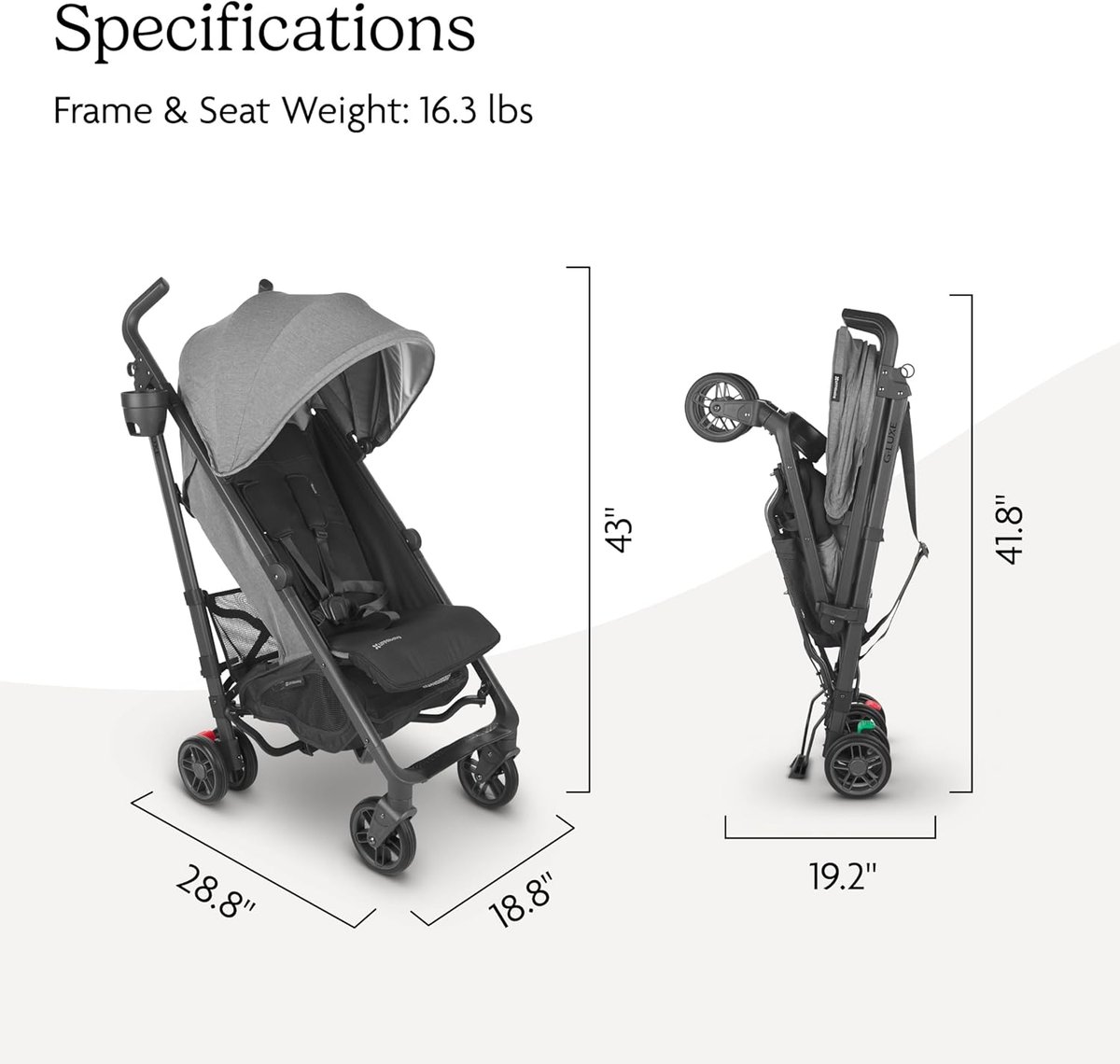 UPPAbaby G-Luxe umbrella stroller in Jordan charcoal