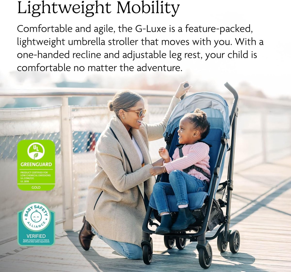 UPPAbaby G-Luxe umbrella stroller in Jordan charcoal