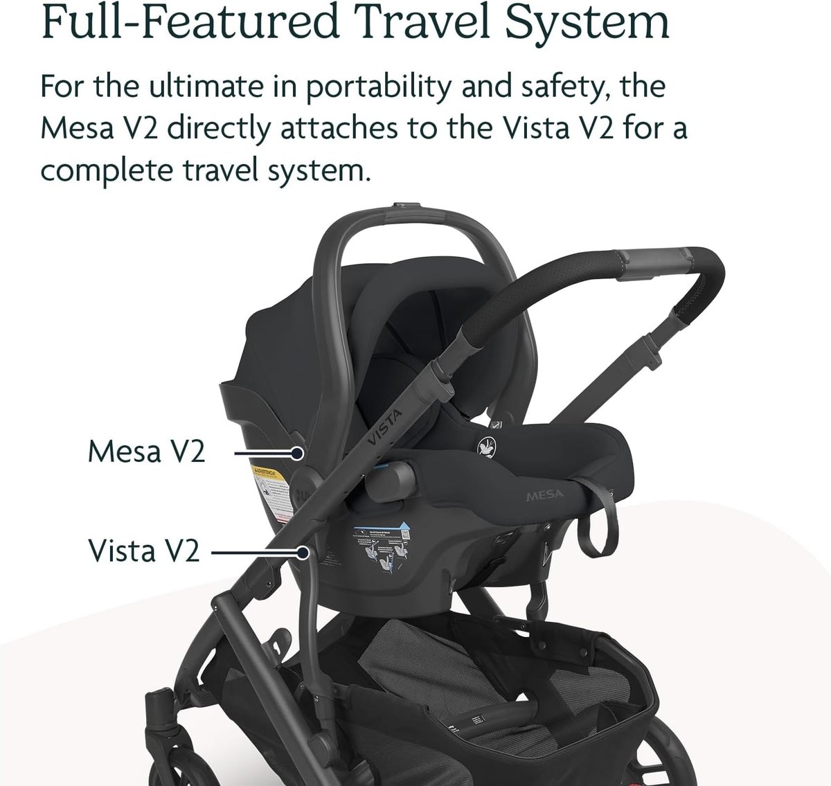 UPPAbaby Vista V2 with Mesa car seat in Jake black