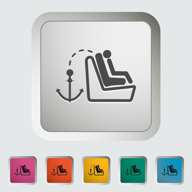 Rear-facing car seat with tether strap and anti-rebound bar